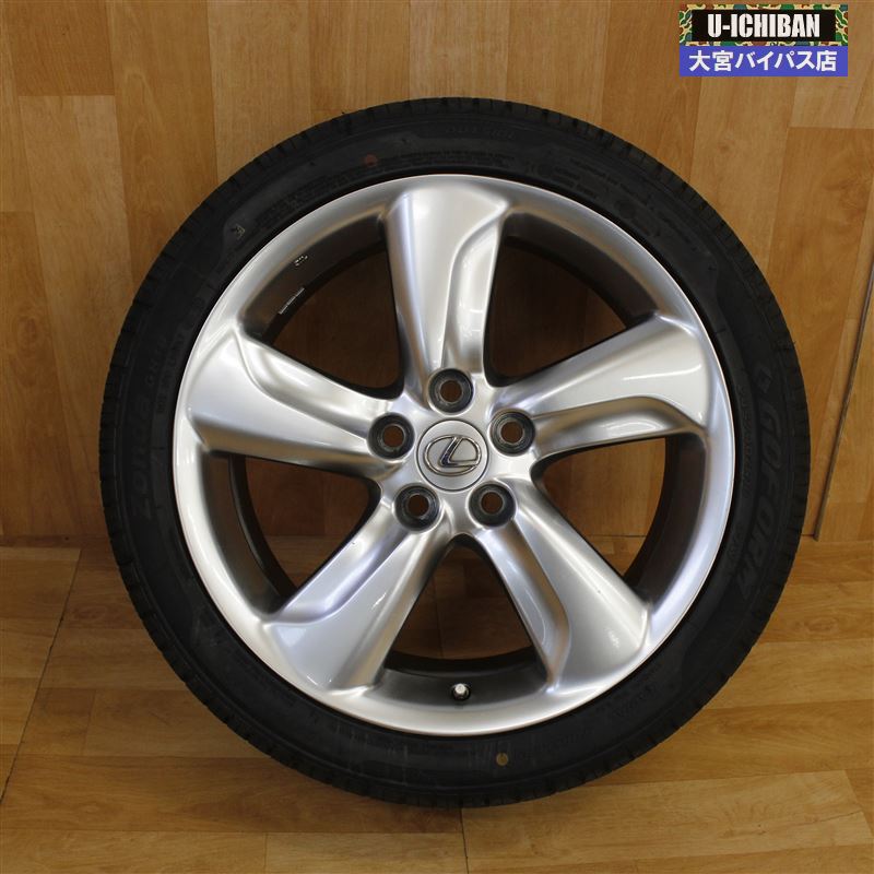 190系 レクサスGS純正アルミホイール 8-18+45 5/114 245/40R18 クラウン マークX等流用 190系 レクサスGS純正アルミホイール 8-18+45 5&frasl;114 ハイグロス＆ヨコハマ